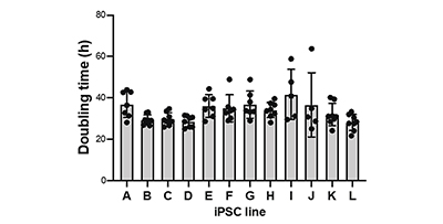 Figure 2. Quantitative monitoring of proliferation status in maintenance culture of human iPS cells (C).