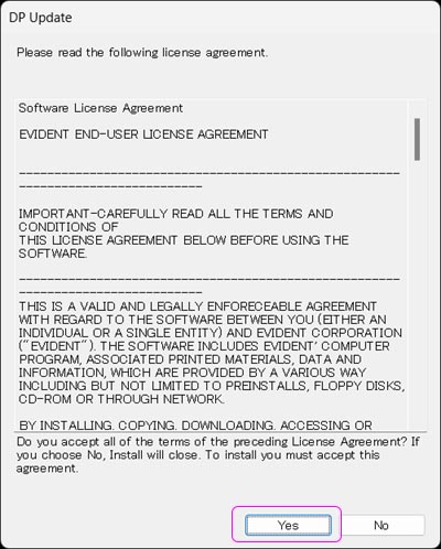Step 3 : Read following license agreement and click Yes button.