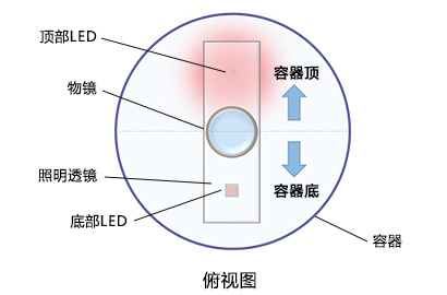 图5.落射斜式照明的配置（侧视图）