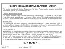 cellSens Handling Precautions for Measurement Function